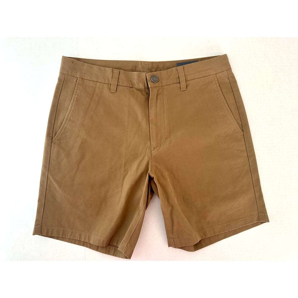 Bonobos Men's Stretch Washed Chino Shorts 7" Inseam Size 32 Dark Tan Khaki